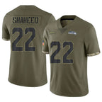 Johmsee S.Seahawks #22 Rashid Shaheed Player Olive Limited Salute To Service Home Game Stitched Jerseys