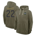 Johmsee S.Seahawks #22 Rashid Shaheed Player Olive Salute to Service Pullover Hoodies Limited Stitched Jerseys