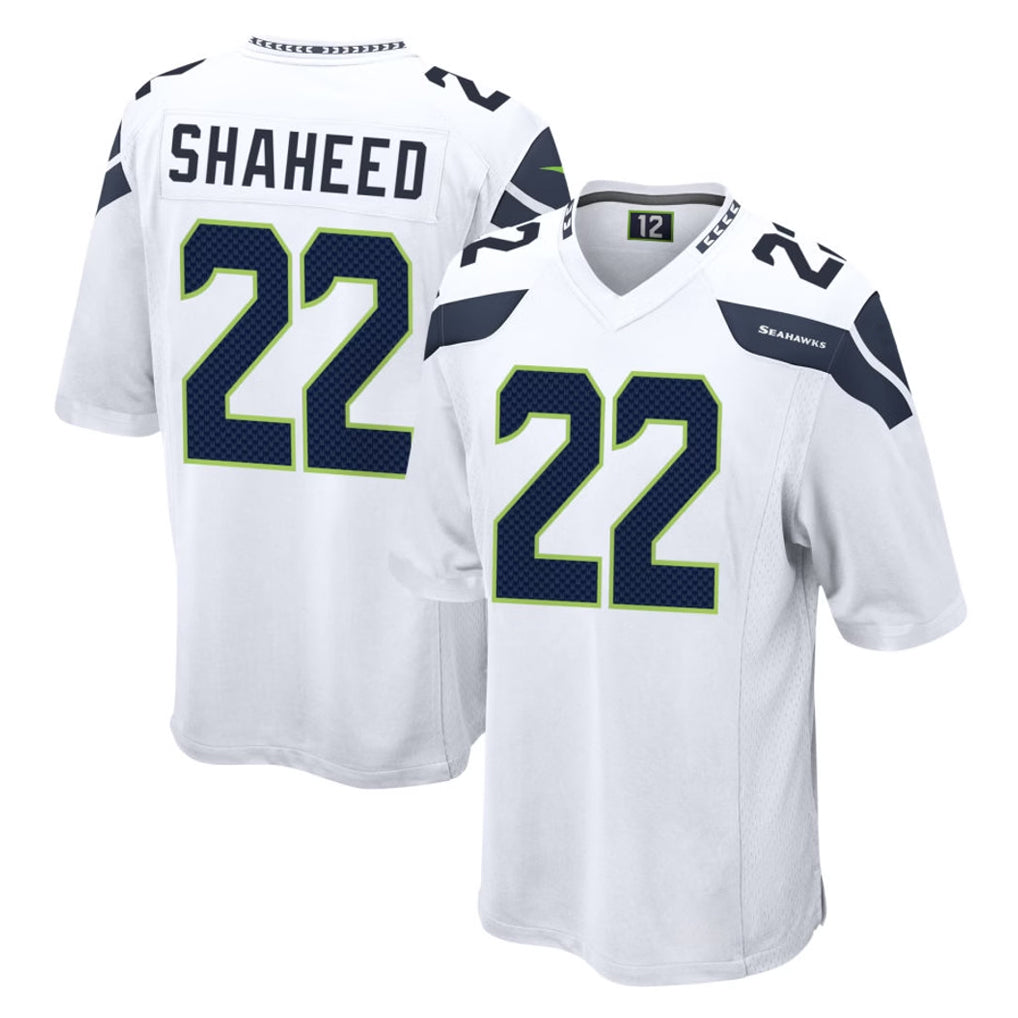 Johmsee S.Seahawks #22 Rashid Shaheed Player White Home Game Stitched Jerseys
