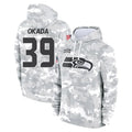 Johmsee S.Seahawks #39 Ty Okada Player Arctic Camo Limited Salute to Service Pullover Hoodies Game Stitched Jerseys