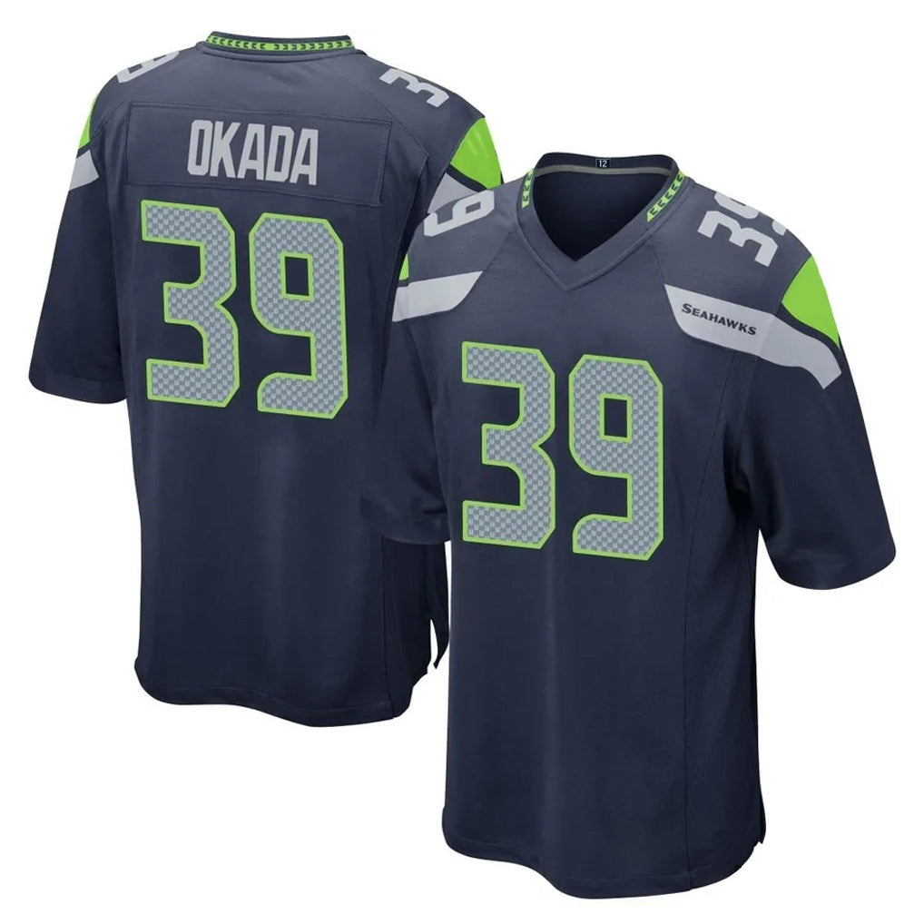 Johmsee S.Seahawks #39 Ty Okada Player Navy Home Game Stitched Jerseys