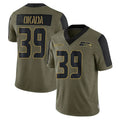 Johmsee S.Seahawks #39 Ty Okada Player Olive Salute To Service Limited Game Stitched Jerseys