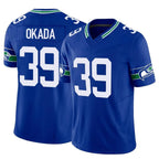 Johmsee S.Seahawks #39 Ty Okada Player Royal Limited Throwback Vapor F.U.S.E. Home Game Stitched Jerseys