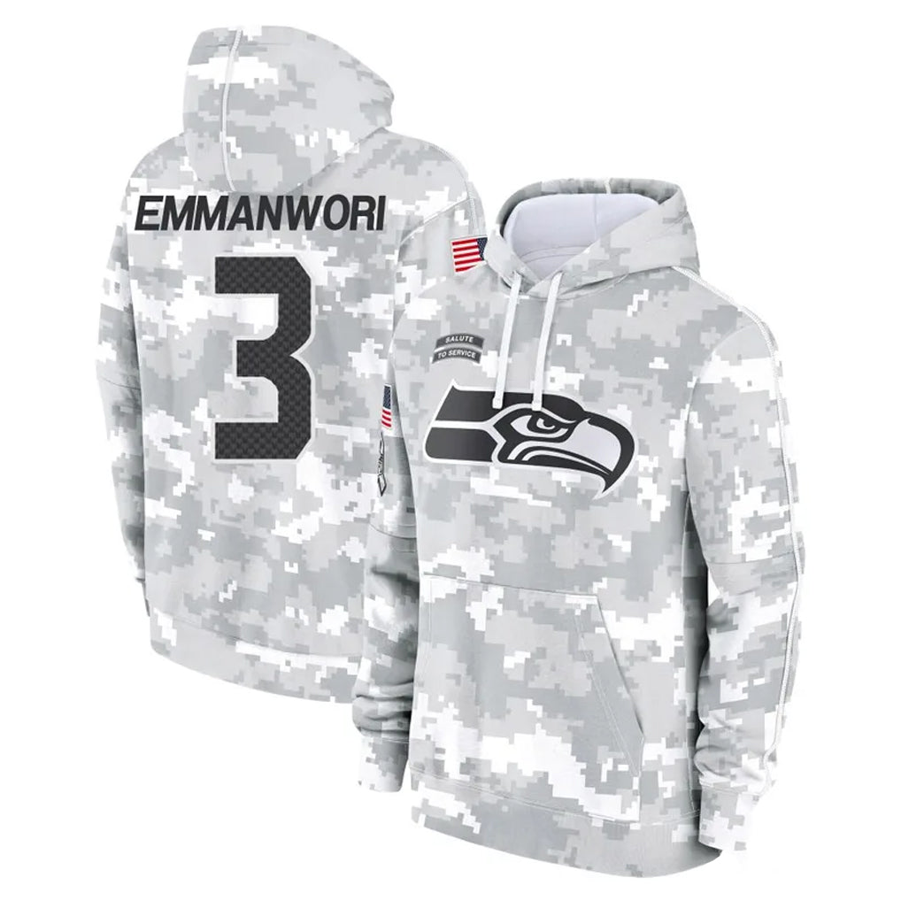 Johmsee S.Seahawks #3 Nick Emmanwori Player Arctic Camo Limited Salute to Service Pullover Hoodies Game Stitched Jerseys