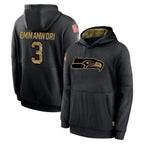 Johmsee S.Seahawks #3 Nick Emmanwori Player Black Salute to Service Hoodies Limited Game Stitched Jerseys