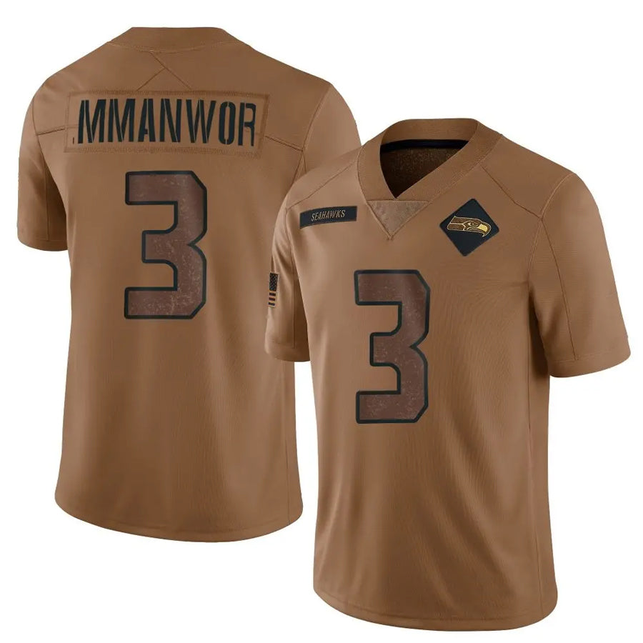 Johmsee S.Seahawks #3 Nick Emmanwori Player Brown Salute To Service Limited Football Jerseys