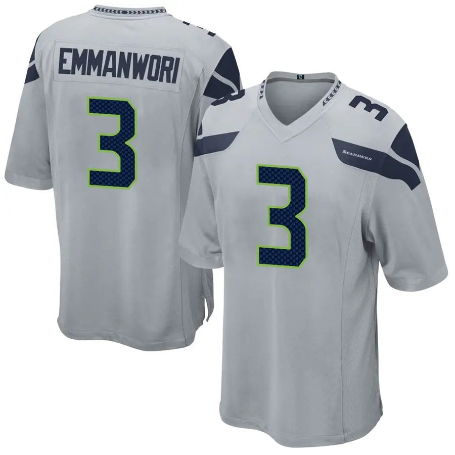 Johmsee S.Seahawks #3 Nick Emmanwori Player Grey Game Football Jerseys
