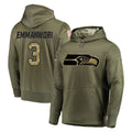 Johmsee S.Seahawks #3 Nick Emmanwori Player Olive Salute to Service Pullover Hoodie Home Game Stitched Jerseys