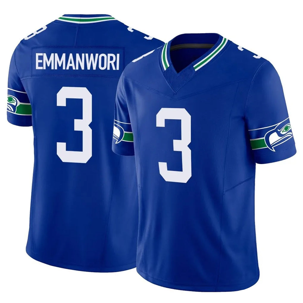 Johmsee S.Seahawks #3 Nick Emmanwori Player Royal Limited Throwback Vapor F.U.S.E. Home Game Stitched Jerseys