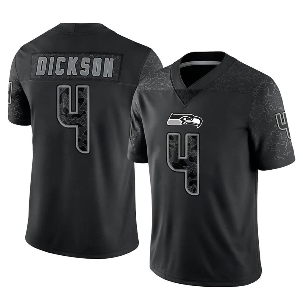 Johmsee S.Seahawks #4 Michael Dickson Player Black Limited Reflective Home Game Stitched Jerseys