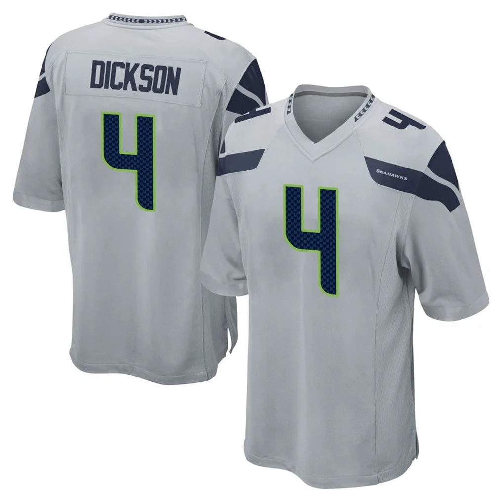 Johmsee S.Seahawks #4 Michael Dickson Player Gray Home Game Stitched Jerseys