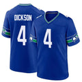 Johmsee S.Seahawks #4 Michael Dickson Player Royal Throwback Home Game Stitched Jerseys