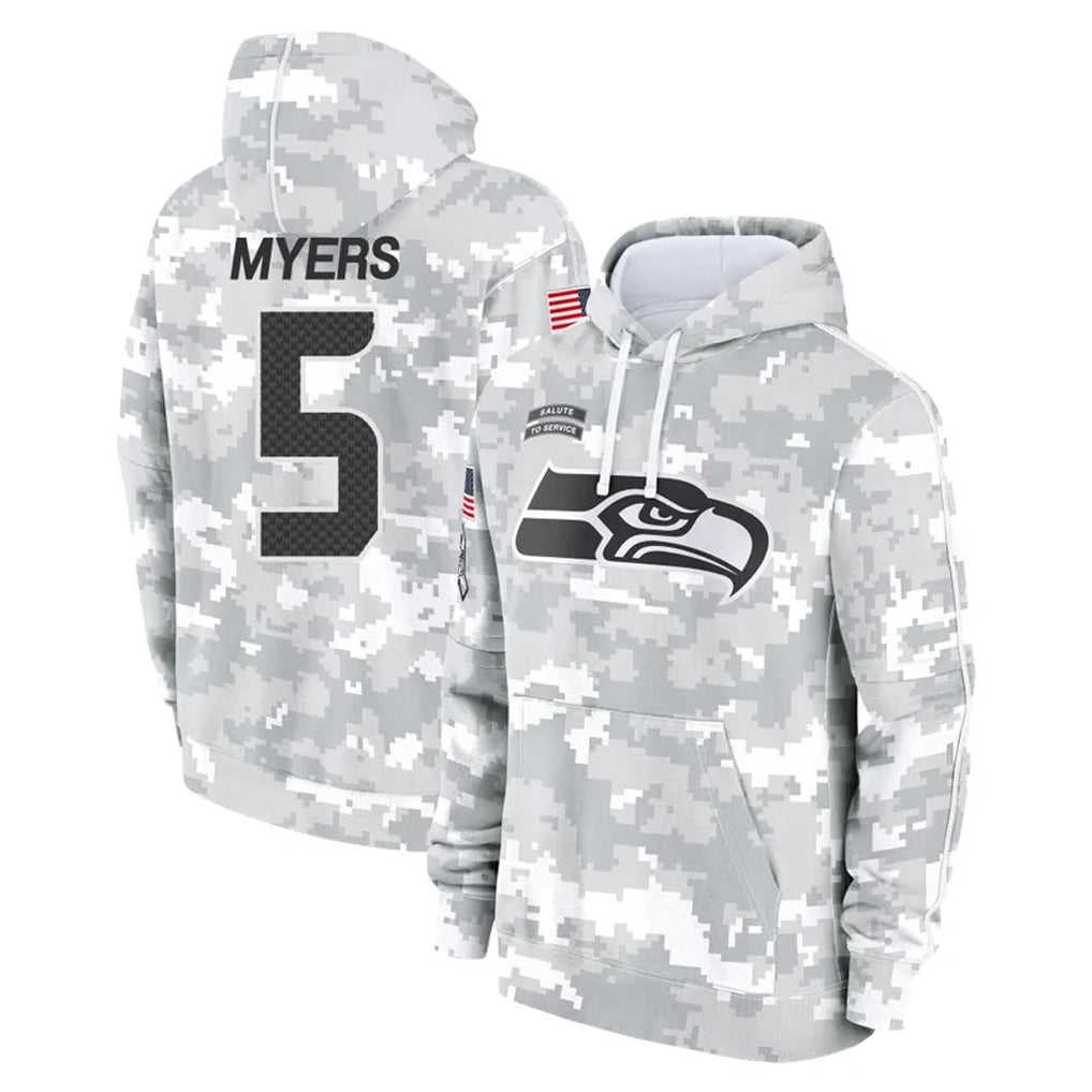 Johmsee S.Seahawks #5 Jason Myers Player Arctic Camo Limited Salute to Service Pullover Hoodies Game Stitched Jerseys