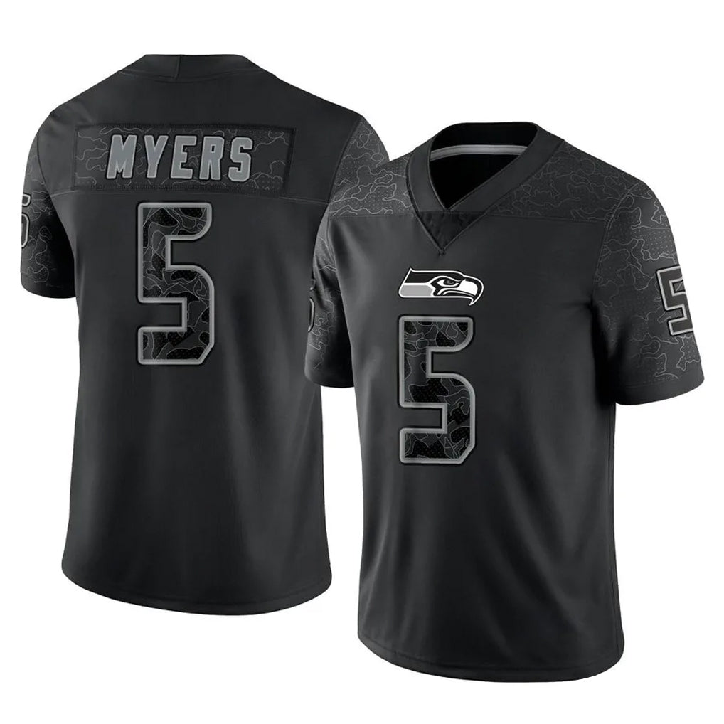 Johmsee S.Seahawks #5 Jason Myers Player Black Limited Reflective Home Game Stitched Jerseys