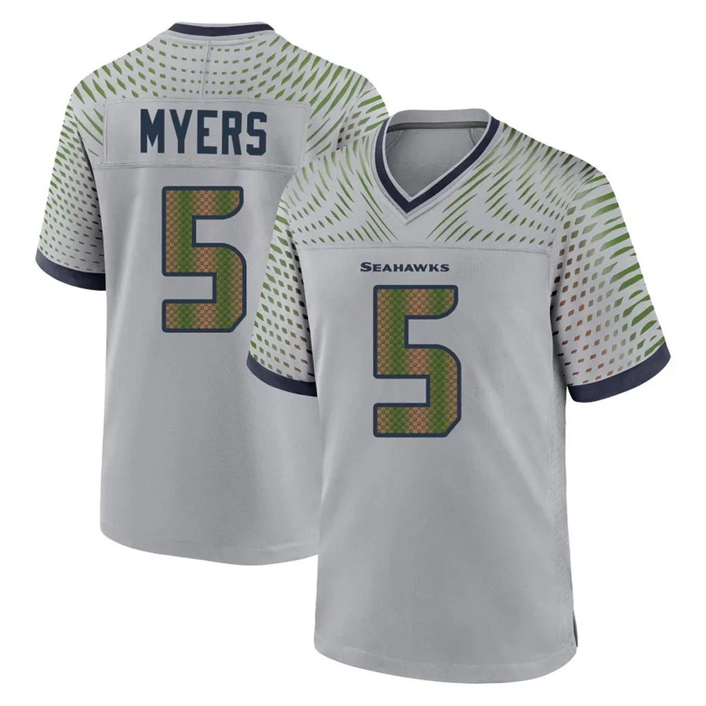 Johmsee S.Seahawks #5 Jason Myers Player Grey 2025 Rivalries Collection Home Game Stitched Jerseys