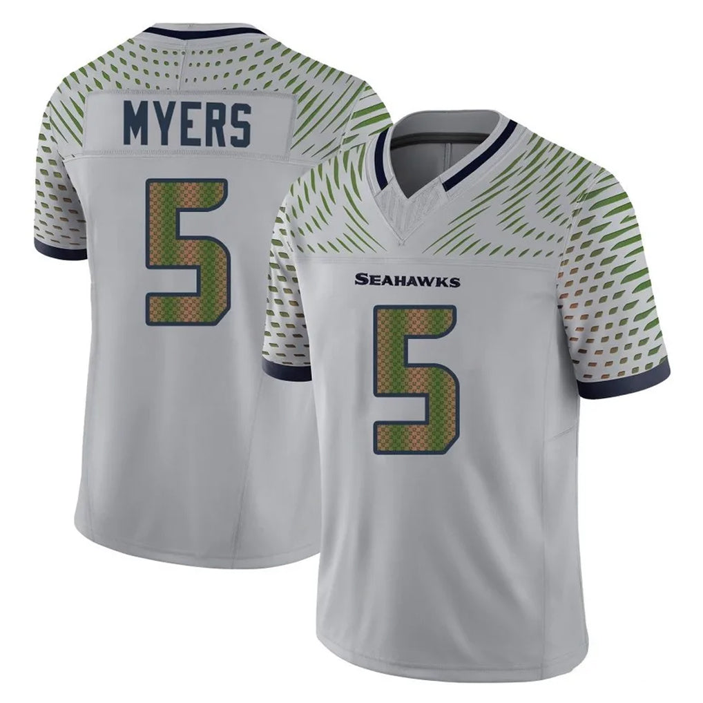 Johmsee S.Seahawks #5 Jason Myers Player Grey Limited 2025 Rivalries Collection Home Game Stitched Jerseys