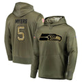 Johmsee S.Seahawks #5 Jason Myers Player Olive Salute to Service Pullover Hoodie Home Game Stitched Jerseys