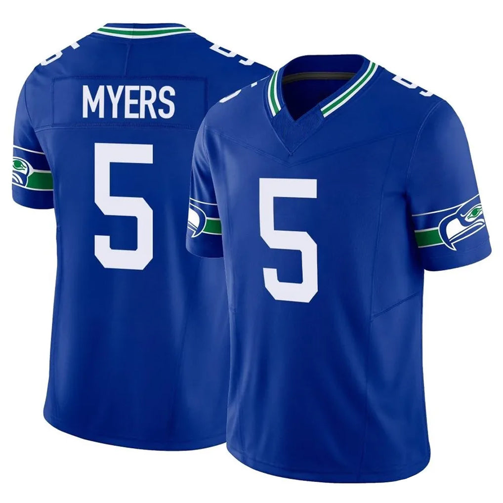 Johmsee S.Seahawks #5 Jason Myers Player Royal Limited Throwback Vapor F.U.S.E. Home Game Stitched Jerseys