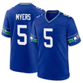 Johmsee S.Seahawks #5 Jason Myers Player Royal Throwback Home Game Stitched Jerseys