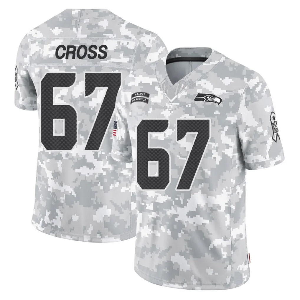Johmsee S.Seahawks #67 Charles Cross Player Arctic Camo Limited Salute To Service Home Game Stitched Jerseys