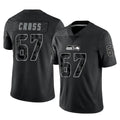 Johmsee S.Seahawks #67 Charles Cross Player Black Limited Reflective Home Game Stitched Jerseys