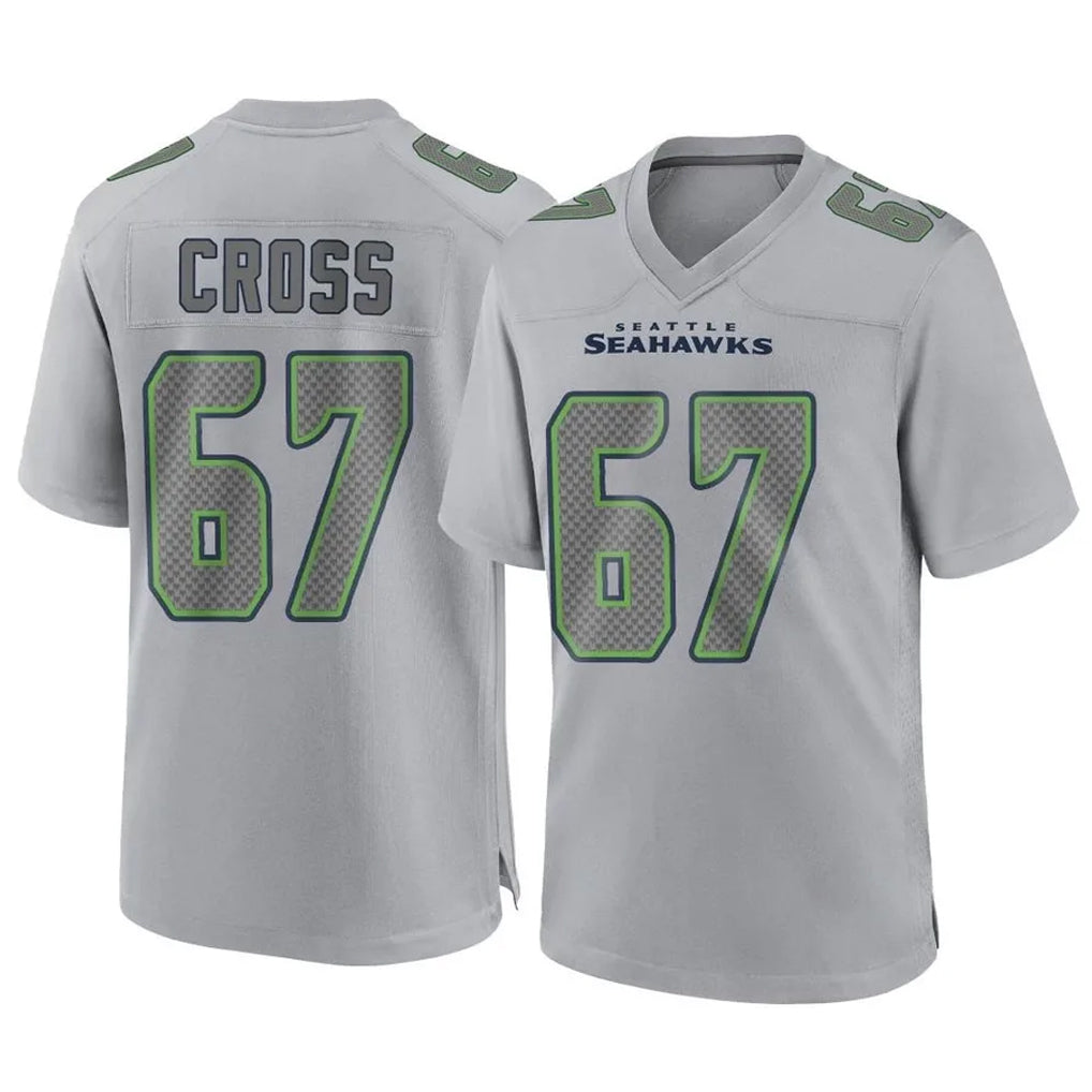Johmsee S.Seahawks #67 Charles Cross Player Gray Atmosphere Fashion Home Game Stitched Jerseys
