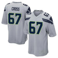 Johmsee S.Seahawks #67 Charles Cross Player Gray Home Game Stitched Jerseys