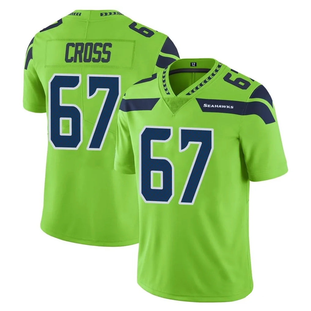 Johmsee S.Seahawks #67 Charles Cross Player Green Limited Color Rush Home Game Stitched Jerseys