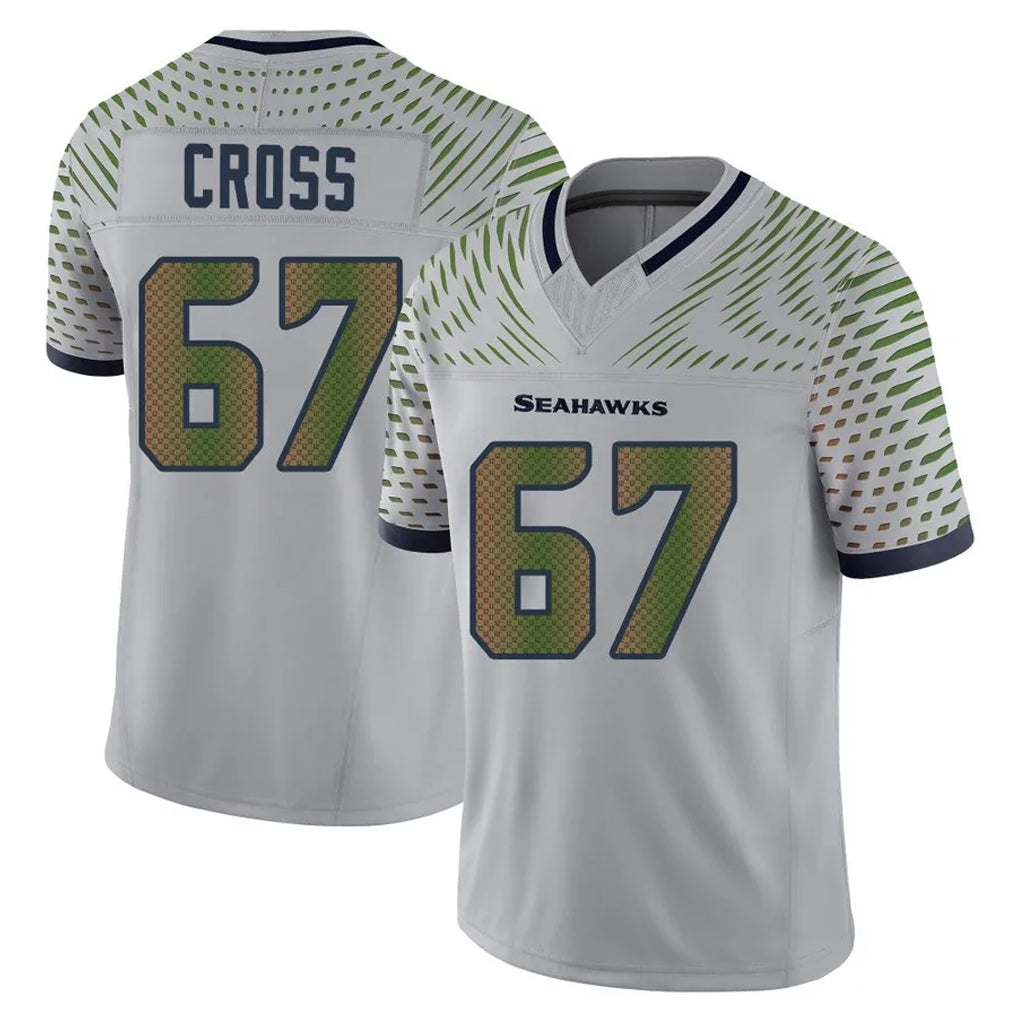 Johmsee S.Seahawks #67 Charles Cross Player Grey Limited 2025 Rivalries Collection Home Game Stitched Jerseys