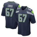 Johmsee S.Seahawks #67 Charles Cross Player Navy Home Game Stitched Jerseys