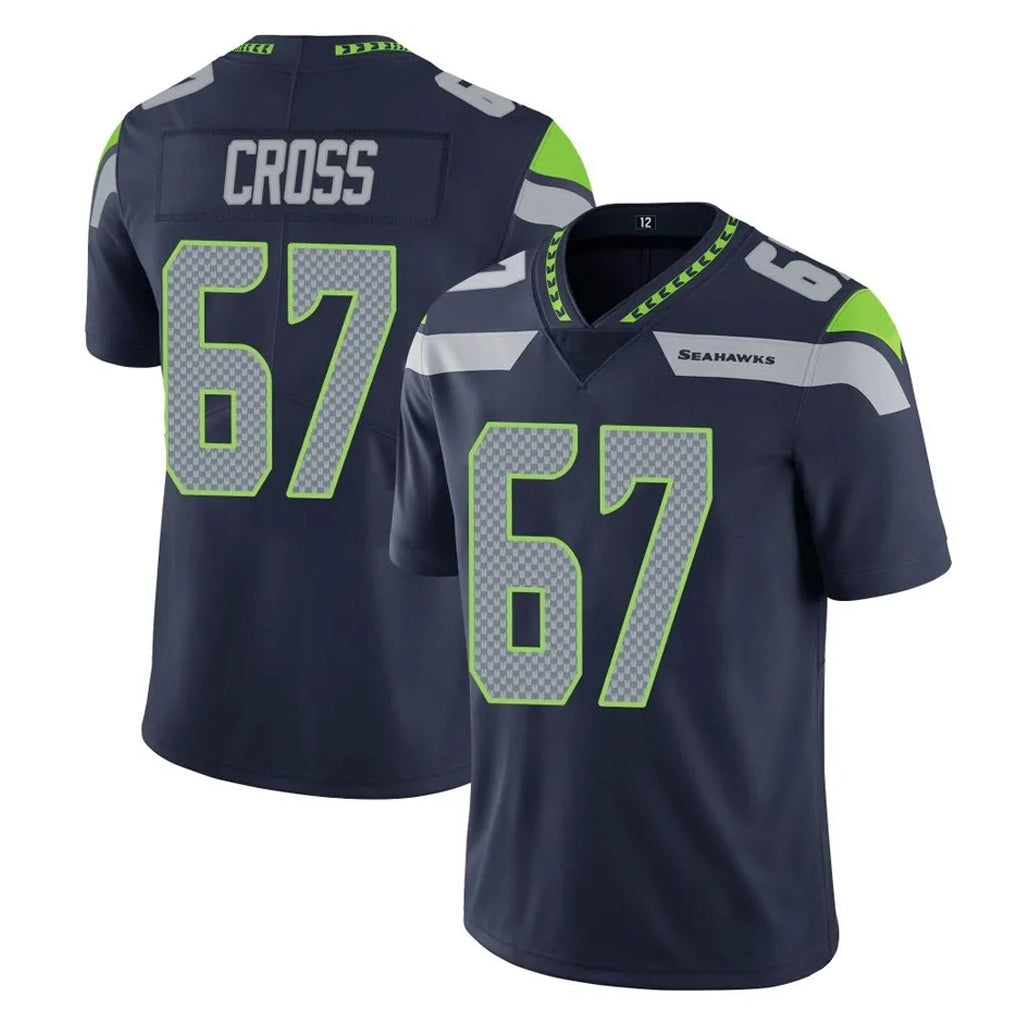 Johmsee S.Seahawks #67 Charles Cross Player Navy Limited Vapor Untouchable Home Game Stitched Jerseys