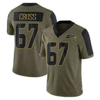 Johmsee S.Seahawks #67 Charles Cross Player Olive Salute To Service Limited Game Stitched Jerseys