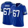 Johmsee S.Seahawks #67 Charles Cross Player Royal Limited Throwback Vapor F.U.S.E. Home Game Stitched Jerseys
