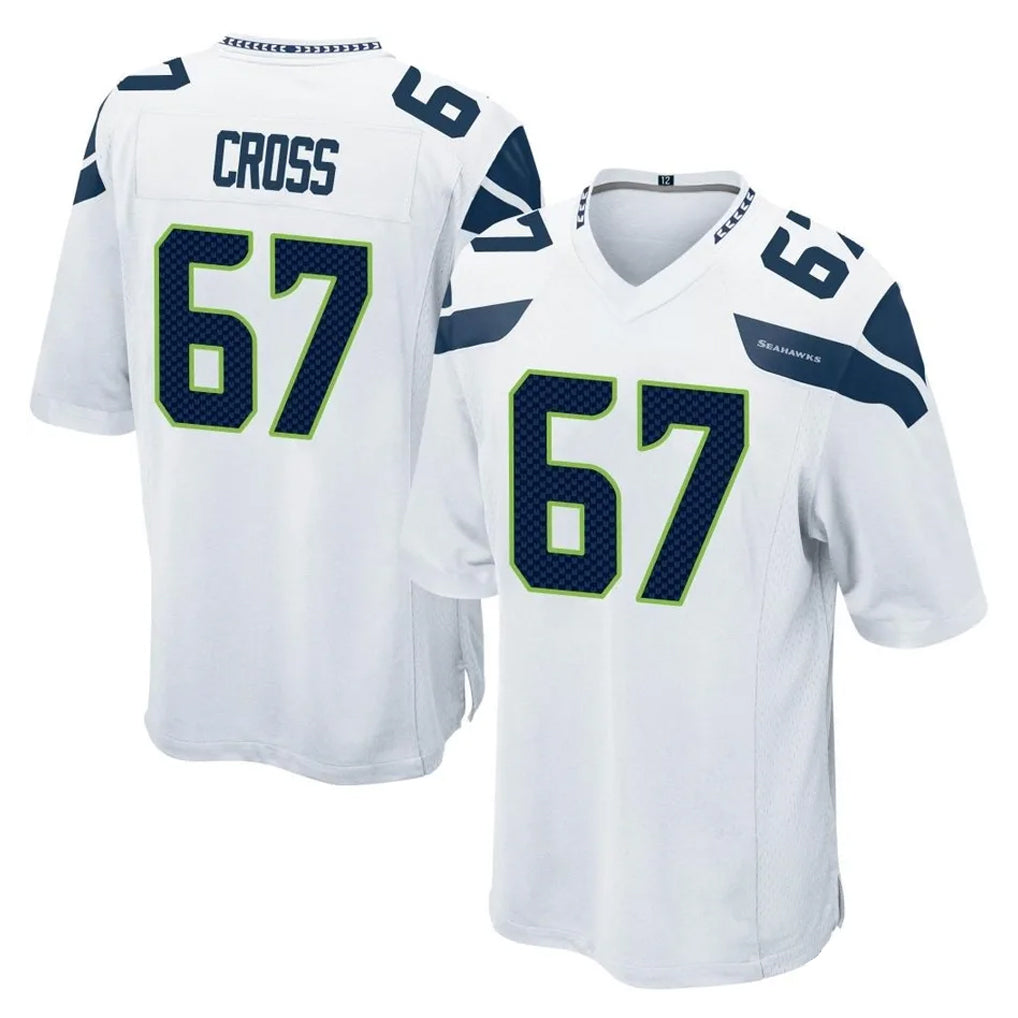 Johmsee S.Seahawks #67 Charles Cross Player White Home Game Stitched Jerseys
