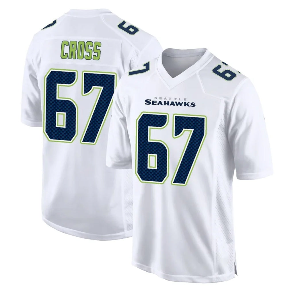Johmsee S.Seahawks #67 Charles Cross Player White Tundra Fashion Home Game Stitched Jerseys