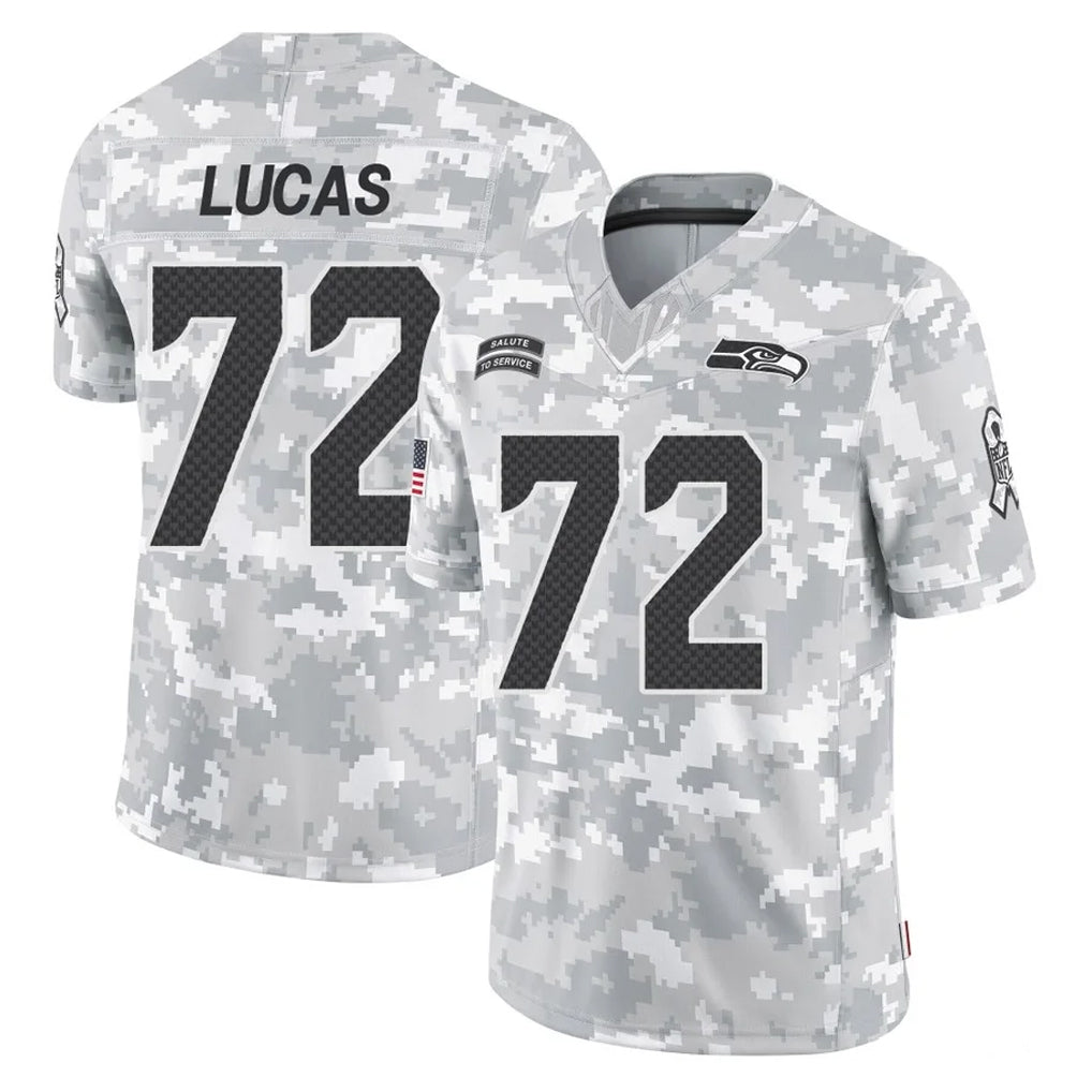 Johmsee S.Seahawks #72 Abraham Lucas Player Arctic Camo Limited Salute To Service Home Game Stitched Jerseys