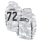 Johmsee S.Seahawks #72 Abraham Lucas Player Arctic Camo Limited Salute to Service Pullover Hoodies Game Stitched Jerseys