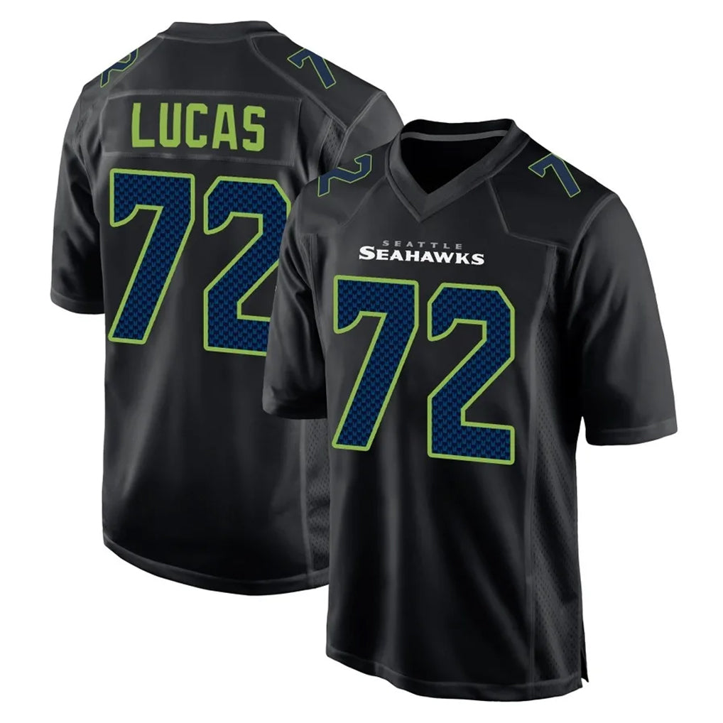 Johmsee S.Seahawks #72 Abraham Lucas Player Black Limited Fashion Home Game Stitched Jerseys