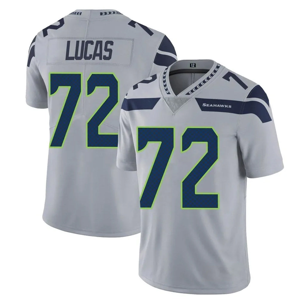 Johmsee S.Seahawks #72 Abraham Lucas Player Gray Limited Vapor Untouchable Home Game Stitched Jerseys