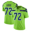 Johmsee S.Seahawks #72 Abraham Lucas Player Green Limited Color Rush Home Game Stitched Jerseys