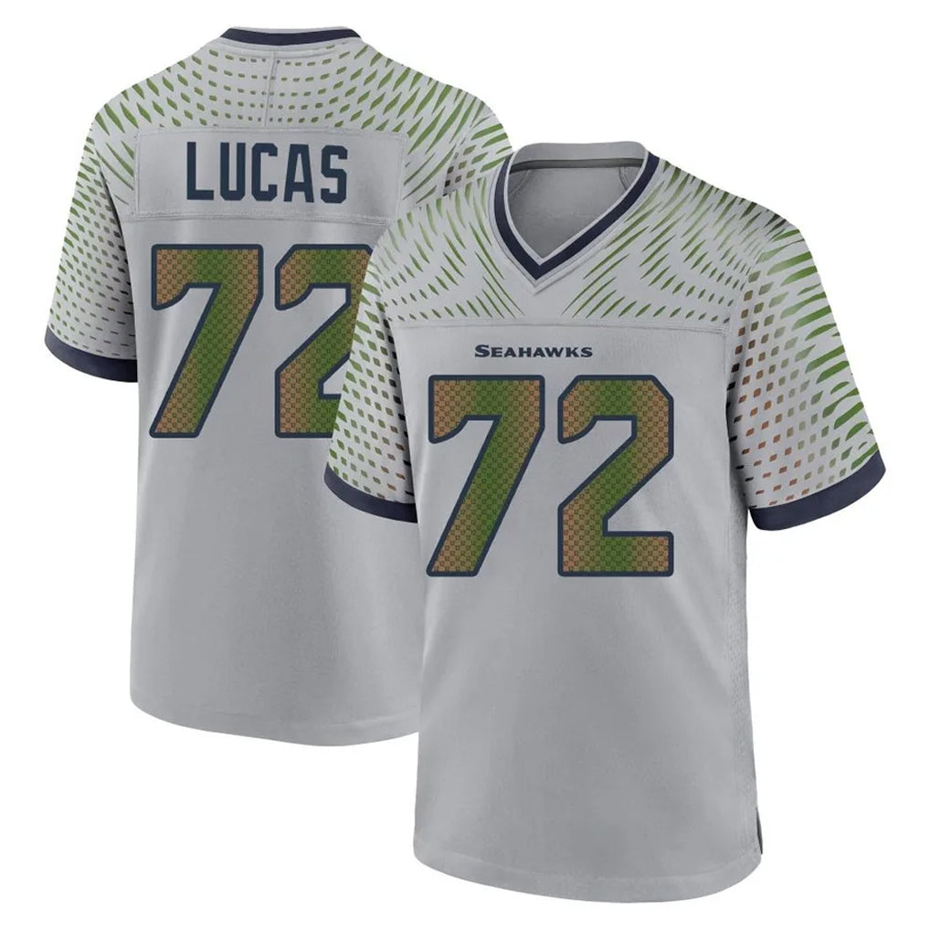 Johmsee S.Seahawks #72 Abraham Lucas Player Grey 2025 Rivalries Collection Home Game Stitched Jerseys