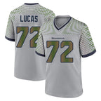Johmsee S.Seahawks #72 Abraham Lucas Player Grey 2025 Rivalries Collection Home Game Stitched Jerseys