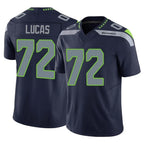 Johmsee S.Seahawks #72 Abraham Lucas Player Navy Limited Vapor F.U.S.E. Home Game Stitched Jerseys