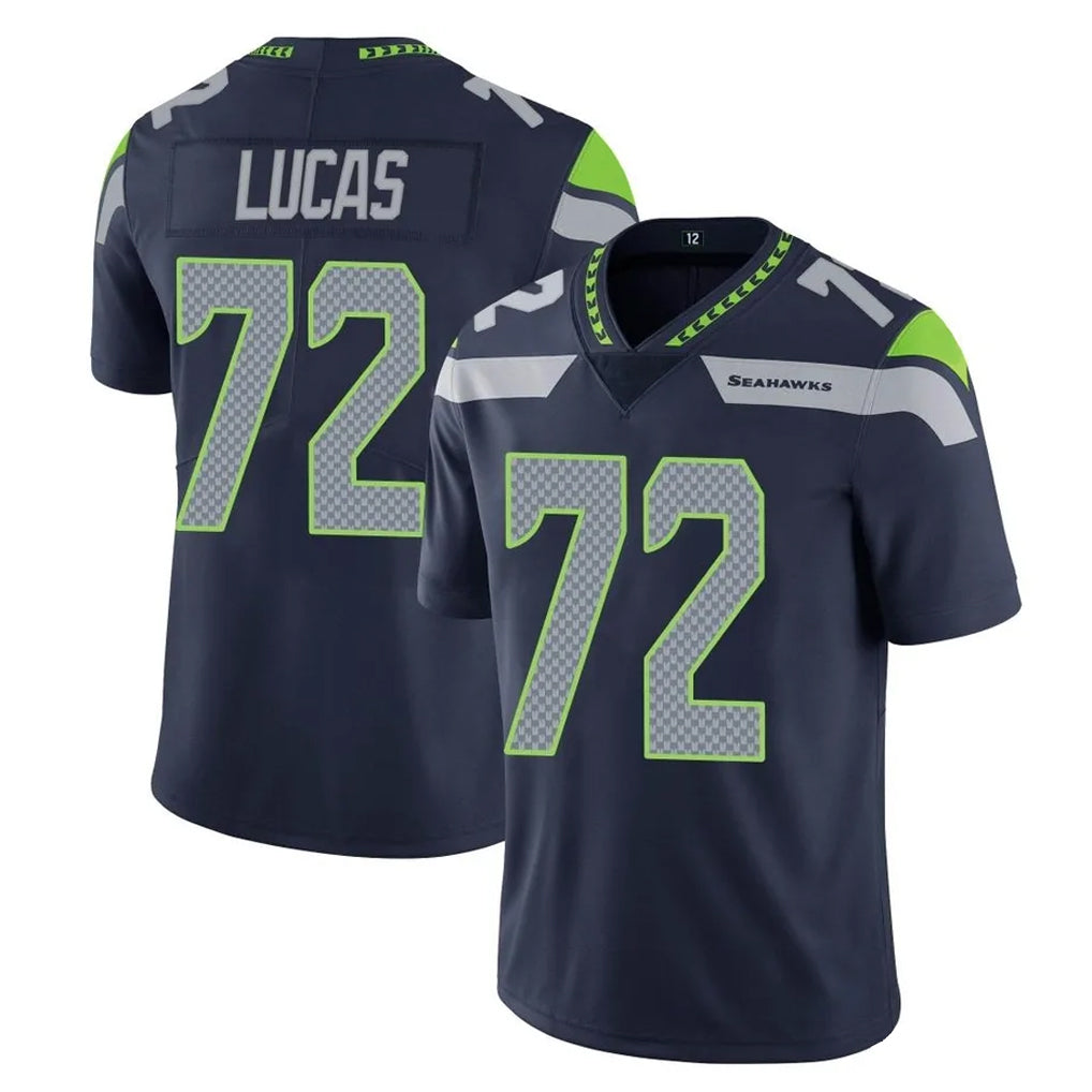 Johmsee S.Seahawks #72 Abraham Lucas Player Navy Limited Vapor Untouchable Home Game Stitched Jerseys