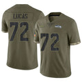 Johmsee S.Seahawks #72 Abraham Lucas Player Olive Limited Salute To Service Home Game Stitched Jerseys