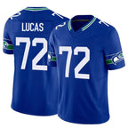 Johmsee S.Seahawks #72 Abraham Lucas Player Royal Limited Throwback Vapor F.U.S.E. Home Game Stitched Jerseys