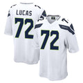 Johmsee S.Seahawks #72 Abraham Lucas Player White Home Game Stitched Jerseys