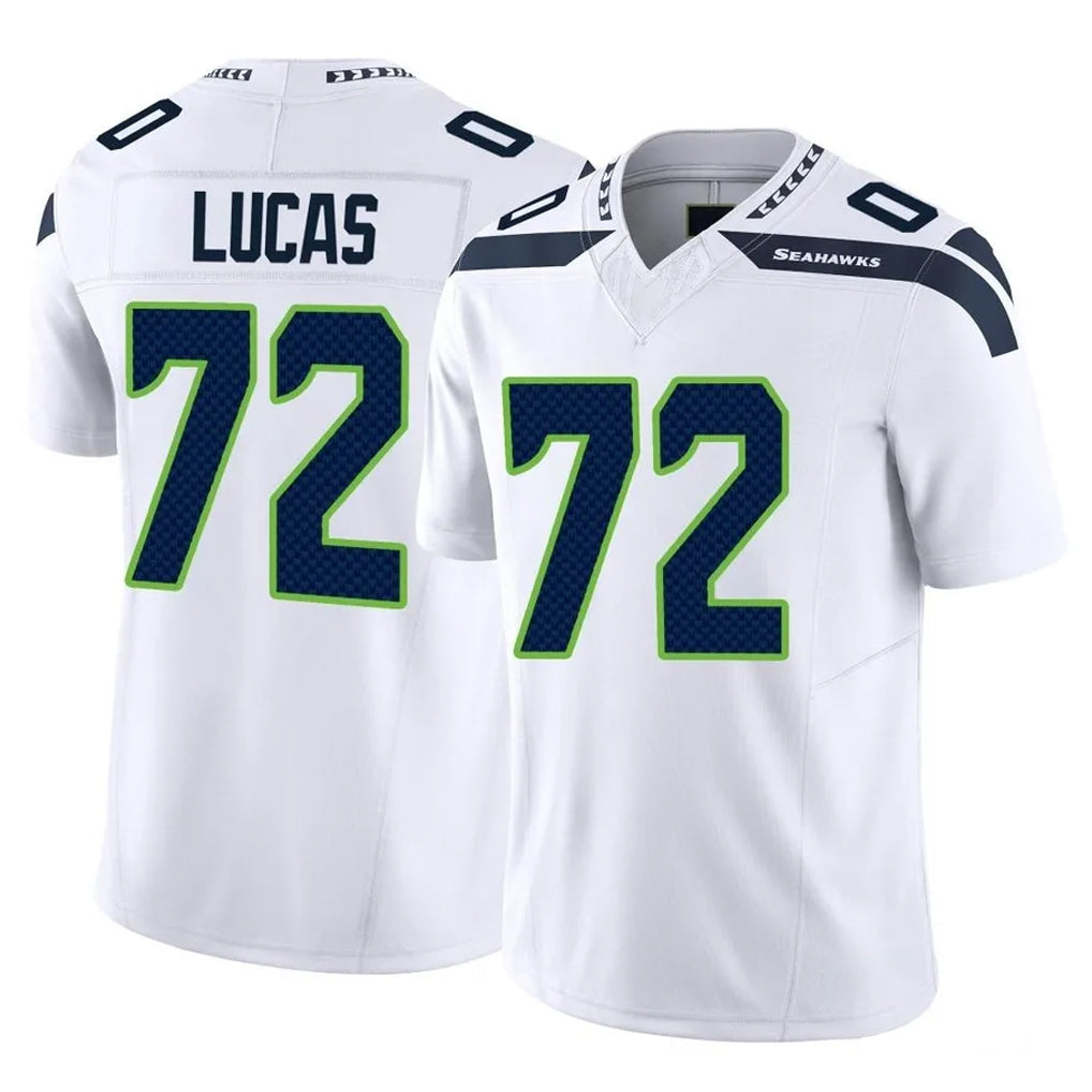Johmsee S.Seahawks #72 Abraham Lucas Player White Limited Vapor F.U.S.E. Home Game Stitched Jerseys