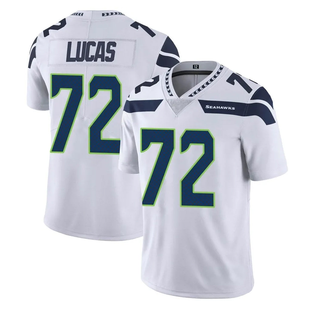 Johmsee S.Seahawks #72 Abraham Lucas Player White Limited Vapor Untouchable Home Game Stitched Jerseys
