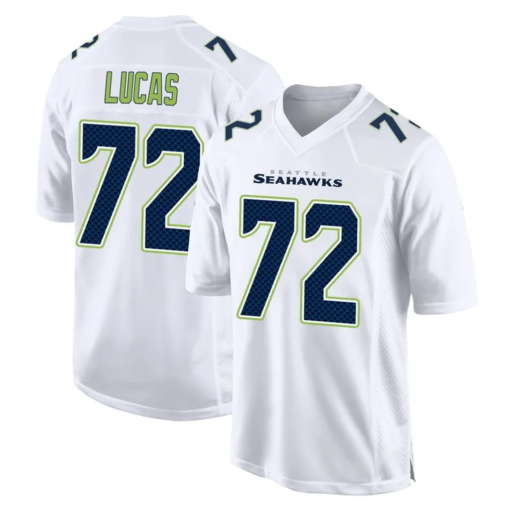 Johmsee S.Seahawks #72 Abraham Lucas Player White Tundra Fashion Home Game Stitched Jerseys